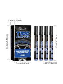 Homonth 4pcs Car Tire Marking Pens - Quick-Dry Oil-Based Paint For Bubble-Free Smooth Coating, DIY Tire Decoration & Graffiti, Durable For All Tire Types,Car Acessesories Women,Car Stuff,Car Acessesories Interior,Quick Ship Items,Free Shipping - Blue - View 10
