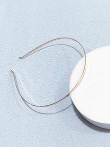 2件装时尚女士金色金属波浪发箍，弧形发箍，几何细发箍，适合日常、派对、优雅头饰，金色发饰，女士发箍，发饰，发圈，头饰 - 0.3金色 - 查看 4