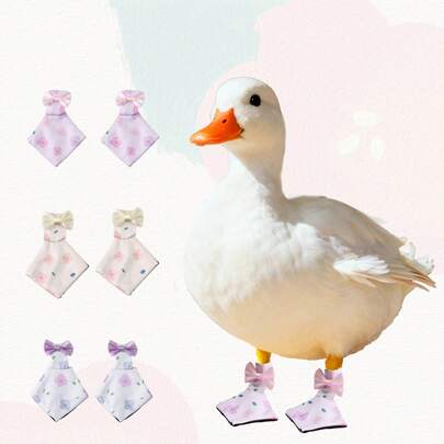 1Pair Pet Duck Goose Shoes Pet Duck Cole Duck Feet Boots Poultry Boots Protection Shoes Anti-Slip Outdoor Protective Shoe Set Pet Products