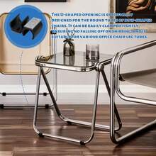 12 Piezas de Protectores de Piso en Forma de U de Fieltro para Patas de Silla de Tubo Redondo de 25mm de Diámetro, Reductores de Ruido - Negro - Ver 5