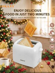SOKANY 2个装电烤面包机，超宽槽，不锈钢材质，6档烘烤程度设置，700瓦，小巧设计，可拆卸碎屑盘和取消按钮，自动弹出，易于清洁，适用于宿舍、家庭和公寓，可烤面包、贝果、华夫饼，白色 - 日規A型插(100V) - 查看 1