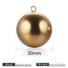1 Or 4-Piece Stainless Steel 18K Gold-Plated Large Hollow Spherical Round Pendants (14/16/18/20/22/25/30mm), Suitable For DIY Jewelry Making: Necklace, Earring, Bracelet Components - Multicolor - View 19
