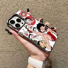 B-Betty-YB-Boops-S スマホケース MDカラー シルバーシェル スマホ 16 15 14 Plus 13 12 11 Pro Max 17 Air。   クリスマスアクセサリー。   お友達のクリスマス電話ケース、電話ケース、ホリデーパーティーに最适、クリスマスの最後にのチャンス、ホリデー特別オファー、自宅用クリスマスデコレーション、17 Pro Max 17 Proケース、絶妙で思いやりのあるクリスマス、クリスマスデコレーション、恋人へのギフトに最适、16ケース、クリスマスフェスティバルギフト、ステッチフォールカスタム電話ケースと家族1ホット贩売アイテムケース17プロマックスケースミニマリストの新しいしいスタイルのホリデーギフトお祝いのタッチを追加する - 半透明ブラック1 - チェックする 5