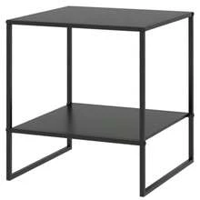 Industrial Style Side Table, Coffee Table, Bedside Table, 1 Shelf, Black - Black - View 9