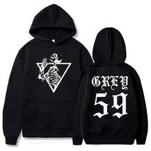 G59 Skeleton  Hip Hop  Music Unisex Pullover Casual Comfortable Soft Print Autumn Fleece HoodiesSweatshirts - màu đen - Xem 2