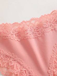 Bộ 5 quần lót ren sọc màu trơn thoáng khí gợi cảm cho nữ - Nhiều màu - Xem 7