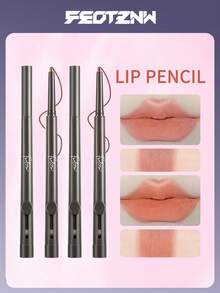 FEOTZNW 双头丝绒哑光唇线笔 - 防水、持久、不沾杯，新手也能轻松上手 | 完美的圣诞节和情人节彩妆礼物-02 - 02#棕調乳橘 - 查看 2