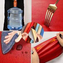 EstiloTendenciaGuibell Kit De Parches De ReparacióN De Piel 40 * 120Cm Parche De Cuero Autoadhesivo Piezas ReparacióN De Cuero Pegatinas,Para ReparacióN Y RenovacióN De SofáS, Asientos De Coche (Rojo)Calidad PremiumVersióN Mejorada - Rojo - Ver 5