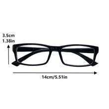 1副女士简约方形矩形塑料镜框素面眼镜 - 黑色 - 查看 6