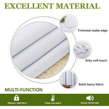 Blackout Curtain Liners Sheer Curtains, Cold Heat Noise Blocking Liners With Rings: Easy To Open And Close, Thermal Liners 84 Inches Long Curtains, 1 Pair, 50 X 80 Per Panel, Home Decor - Greyish White/100% Blackout - View 8