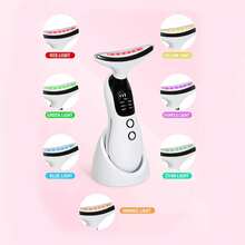 400mAh Electric Facial & Neck Beauty Massager With 7-Color LED Lights, Improves Neck Lines, Lifts & Firms, Home Skincare Device - Multicolor - View 4