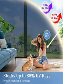 1Roll One Way Mirror Window Film Silver Reflective Self Adhesive Sun Block Sticker Anti UV Heat Control Privacy Protection Glass Tint - Multicolor - View 4