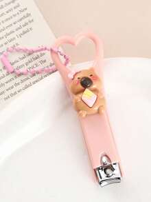 可爱的卡通水豚指甲钳，带有花瓣、兔子、水杯和水果图案，小巧可爱，迷你指甲钳，防溅可折叠指甲钳，水豚指甲钳，小巧便携，无论是在工作、学校、购物、在家还是旅行，都不占空间。 - 彩色 - 查看 12