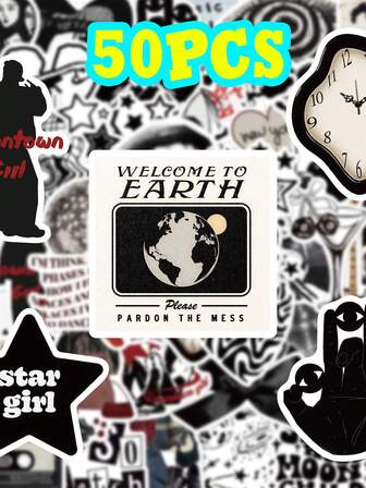 50 Y2K Music Stickers For Decorating Guitars, Skateboards, Phone Cases, Suitcases, Diaries, Account Materials, School Season Rewards, Birthdays, Holidays, Gift Stickers