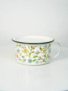 1 件木柄搪瓷不粘锅，时尚花卉早餐煎锅，快速加热搪瓷汤锅，适用于燃气灶、柴炉、电磁炉、烤箱、蒸锅，2 人汤锅带盖和不带盖，搪瓷锅加热迅速（内有液体使用），精美包装，适合作为母亲节和圣诞节送给朋友、母亲和岳母的时尚礼物 - 彩色 - 查看 13