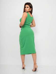 Women's Set: Midi Skirt And Cropped Top - Green Flag - View 2