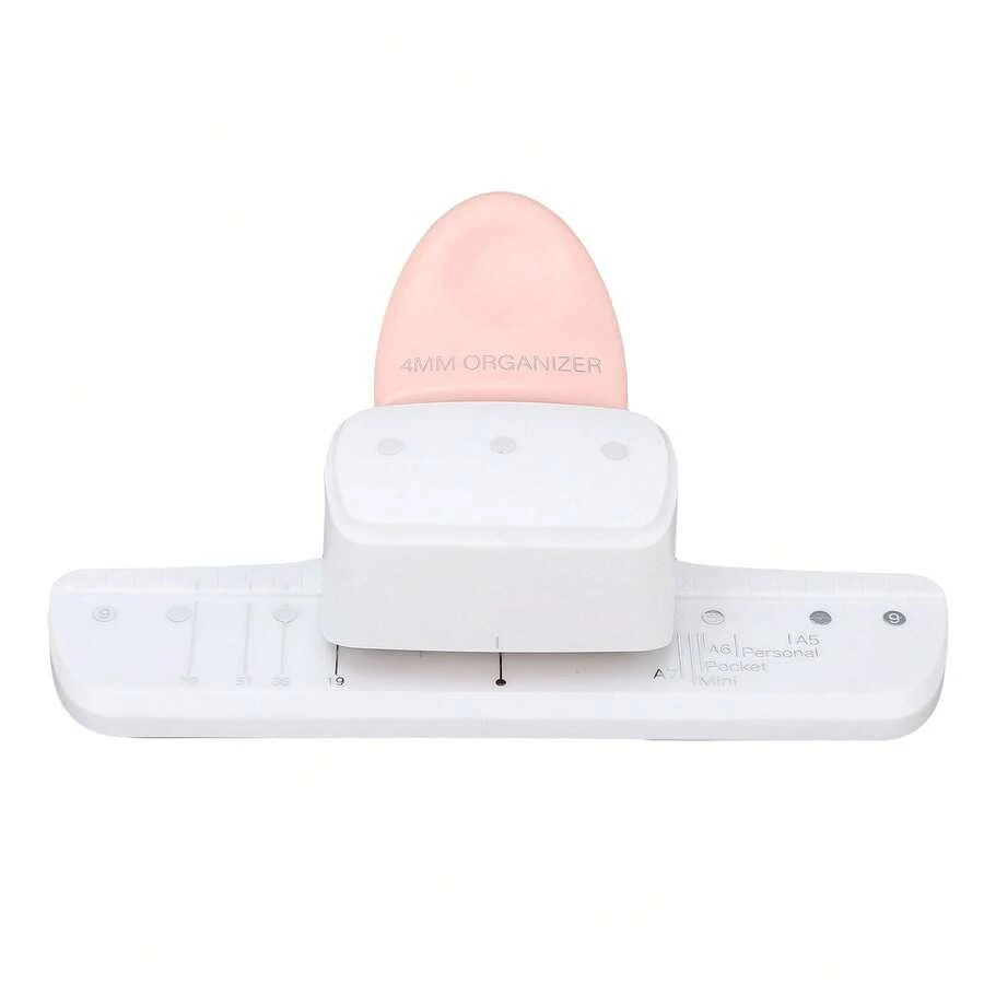 3-Hole Punch For Loose-Leaf Notebooks (4 Mm Diameter, 19 Mm Spacing), Perfect For A5, A6, A7, A8 And Pocket-Sized Notebooks. Pink Punch For Scrapbooking. - Pink - View 1