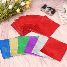 300/600张铝箔糖果包装纸，10x10厘米铝箔糖果包装纸，DIY包装糖果纸巧克力包装纸方形糖果包装纸 - 彩色 - 查看 6