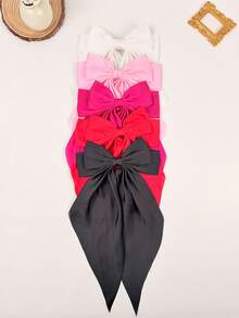 5个超大蝴蝶结发夹，带丝带 - 适合厚发或薄发，防滑爪夹，女孩发饰，丝带，丝带蝴蝶结，发夹，蝴蝶结，派对发饰，母亲节时尚，日常派对，情人节发饰，情人节爪夹，学习用品 - 彩色 - 查看 8