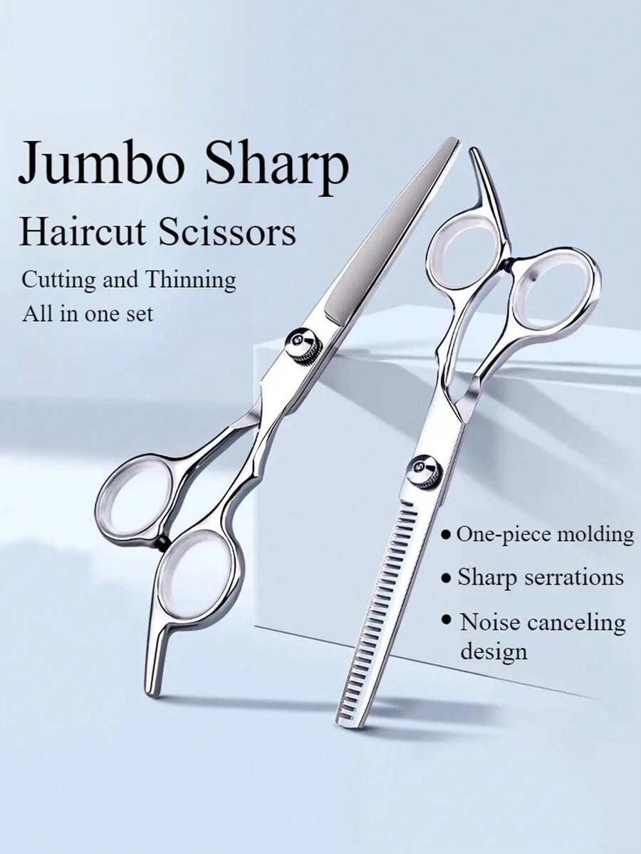2pcs Professional Unisex Hair Cutting Scissors, Ambidextrous Thinning ...