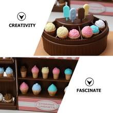 Preciosa Minicasa Decorativa Minijuguetes Interesante Modelo En Miniatura Minitienda De Helados Accesorios para Niños Y Niñas - 8,8 x 5 cm - Ver 8