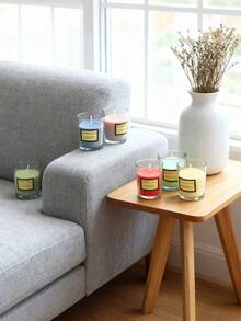 透明玻璃蜡烛，欧式风格，适用于香薰疗法，香草味，家居香氛，冬季礼物，蜡烛，祈祷，节日礼物，圣诞节，个性化图案，绘画 - 多香味 - 查看 9