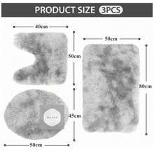 3-Piece Bathroom Rug Set Including Bath Mat, Contoured Rug And Toilet Lid Cover, Machine Washable, Super Soft Microfiber, Non-Slip With Anti-Slip Backing, Home Bathroom Decor, Floor Mat - 咖啡棕 - 查看 4