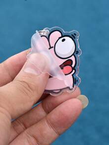 1pc Cute Cartoon Keychain, Creative Design Pendant, Student Backpack Gift, Cultural Creative Hanging Ornament, Lovely Gift, Keychain - Multicolor - View 4