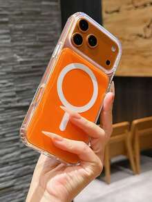 1 pieza Funda de teléfono transparente de cobertura total con diseño minimalista y magnético, compatible con iPhone 17/17 Pro/17 Pro Max, 16/15/14/13/12 Pro Max Plus, anti-caídas y a prueba de golpes, funda de teléfono transparente híbrida clásica