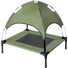GYJ  Casa para Perros con Techo Tipo Carpa Cama Elevada para Mascotas Resistente al Calor Portatil para Exterior Sombra y Ventilacion Ideal para Perros Medianos y Grandes Verde Small (47x61x61cm)82 - Verde - Ver 1