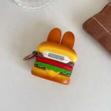 TaoKinall ForAirPods 1/2/3/4/Pro 2/Pro 3, Cute Cartoon Kawaii Funny 3D Soft Silicone Rabbit Burger Design Cover With Carabiner, Stylish Protective Boys Girls Teens Women - 彩色 - 查看 4