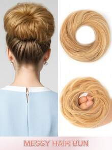 优雅的 6 英寸真人发圈 - 柔软、蓬松、耐用的弹性发髻,适合女性,多种颜色可供选择 - 彩色 - 查看 33