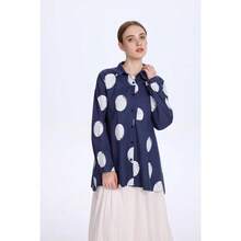 Blusa de algodn con Botones para Mujer - 3XL + Azul - Ver 2