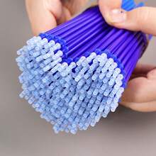 100支0.5mm可擦凝胶笔芯 - 高容量蓝/黑色墨水，可水洗，非常适合学校书写！ - 彩色 - 查看 5