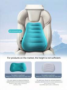 Portable Inflatable Lumbar Pillow, Featuring Magical Inflation System - Press To Inflate, Suitable For Airplane, Train, Car And Office Use, Removable & Washable Cover (Excluding Filler), Convenient For Travel, Designed For Lower Back Support And Heavy Lifting - Multicolor - View 5