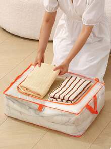 多尺寸大容量床底收纳袋，透明网布材质，配有结实手柄和拉链，可折叠耐用，可重复使用，内部空间宽敞，适用于床底/衣柜/卧室收纳，是宿舍节省空间的理想选择，也可用于收纳衣物、床上用品和旅行行李。 - 彩色 - 查看 1