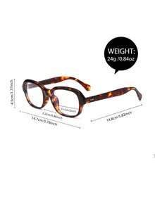 1 Pair Women's Square Frame Glasses, Cute Academic Style With Transparent Lenses, Suitable For Daily Wear - Clear - View 5