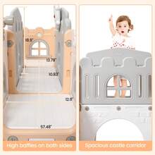 8 en 1 Parque Infantil con Tobogán y Escalador para Niños de 1-3 Años, para Uso en Interior y Exterior - Rosa - Ver 7