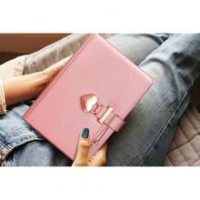 Tagebuch mit Schloss und Schlüssel PLUS Herz-Diamant-Stift,A5 Journal Notebook mit Herz Vorhängeschloss PU Leder,Notizbuch Abschließbares,Mädchen Kinder Geburtstag Geschenk-6285 - Perlmuttrosa - Übersicht 11