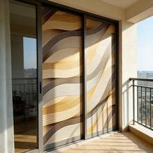 【加厚纹理波浪壁纸】黄色3D波浪图案自粘PVC壁纸 | 纹理质感，可水洗，适用于特色墙、咖啡店、零售空间 | 易于裁剪，无气泡粘贴 - 彩色 - 查看 1