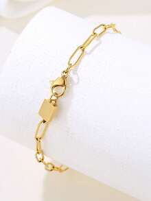 1pc Wheat Spike Titanium Steel Drawstring Bracelet For Women, New & Unique INS Design, Lightweight Luxury Hand Accessory - Yellow Gold - View 9