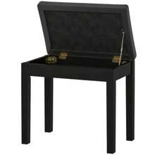 HOMCOM Piano Stool/Bench With Storage, Wooden Legs, Faux Leather, Black, 55 X 34 X 50 Cm - Black - View 9