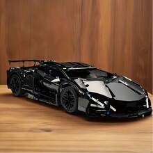 1288pcs Limited Edition Black Supercar Building Blocks Set, Movie Themed Trunk & Engine Model, Realistic Engine Design, Sturdy Structure, Suitable For Adult & Teen Collectors, Home/Office Decor, Birthday/Valentine's/Christmas/New Year/Easter Gift - Multicolor - View 7