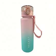 1pc 500ml Large Capacity Gradient Color Plastic Water Bottle, Ideal For Back To School, Outdoor Sports. This Gradient Color Plastic Water Bottle Is Suitable For Both Men And Women, Easy To Carry, With A Direct Drinking Design, Making It A Perfect Companion For Outdoor Activities, Going To School, And Fitness, As Well As A Must-Have Item For Summer Beach Vacations, And Also A Great Christmas Gift.