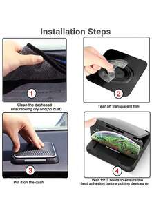 Soporte universal para teléfono móvil de coche para salpicadero, antideslizante y ajustable - Negro - Ver 6