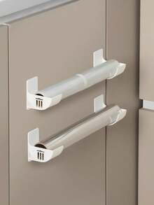 2 Pieces Practical Multi-Functional Solid Color Punch-Free Storage Rack – Durable ABS Material, Adjustable Space-Saving Organizer, For Trash Bags, Cling Film, Umbrella, Kitchen Roller & Small Utensils, Suitable For Kitchen (Sink/Cabinet), Bathroom & Entryway, Home Storage Organization Essentials, Perfect For New Year, Valentine's Day, Mother's Day, Father's Day & Graduation - Multicolor - View 2