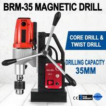 Taladro magnético de 980 W con diámetro de perforación de 1-1/3 pulgadas (35 mm) Máquina de taladrado magnético 2700 LBS Fuerza magnética Sistema de perforación magnética 680 RPM Taladro magnético eléctrico portátil - Naranja - Ver 9