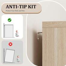 Gabinetes de buffet de aparador de 35,4 pulgadas con almacenamiento, Gabinete de buffet con puerta de vidrio, Gabinete de aparador con cajón, Buffetes modernos y aparadores para comedor, cocina, roble - Marrón - Ver 3