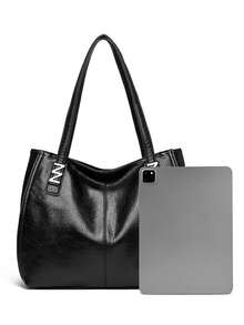 Luxury Designer Handbag Woman Bags Shoulder Bags For Women Fashion Large Capacity Soft Leather Ladies Casual Tote Bag - Black - View 9