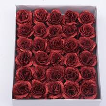 1/10束闪亮玫瑰，人造玫瑰，带包装纸，提供DIY包装纸，适合婚礼和节日装饰，情人节、婚礼、生日和母亲节礼物 - 彩色 - 查看 11